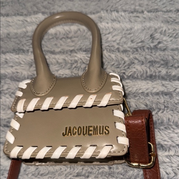 Jacquemus Cream and Brown Mini Bag with Textural Elements inspired - Picture 3 of 3